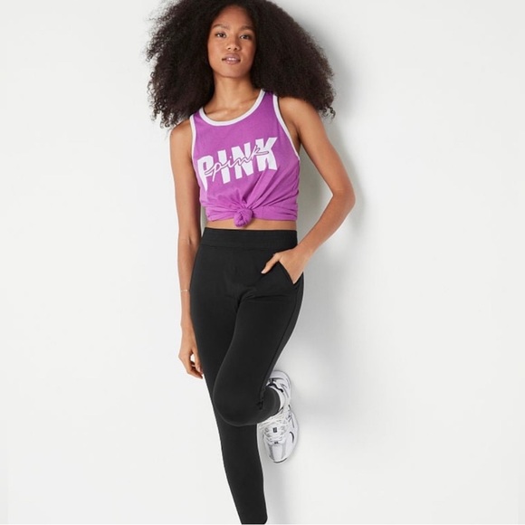 Victoria's Secret Pink SET House Party Racerback Tank & 6" Cotton Biker Shorts - Picture 9 of 12